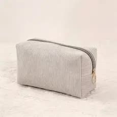 Bolsa de Maquiagem Acolchoada Bege para Viagem