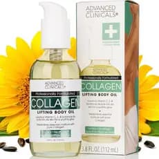 Óleo Hidratante de Colágeno Advanced Clinicals para o Corpo e Pós-Banho | Óleo Corporal Hidratante Anti-Idade Visível co