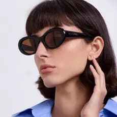 TooToo Óculos de sol Retro Trendy Óculos de sol Espelho Doce Legal Lente Oval