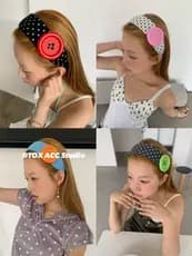 TooToo colorido grandes botões All-Match Polka Dot bandana menina bandana de aba larga
