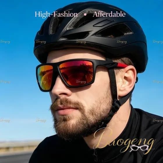 (BAOGENG) Estilo Esportivo Caminhadas Corrida Ciclismo Aero Personalidade Aro Completo Proteção UV Óculos De Sol Unissex