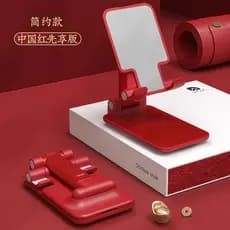 Suporte de mesa dobrável com logotipo personalizado para celulares, suporte multifuncional para tablets para transmissõe