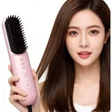 2026 GoBrush-Pro Atualizado para Cabelos Curtos, Escova Alisadora Sem Fio com Aquecimento Rápido em 30s, 4 Configurações