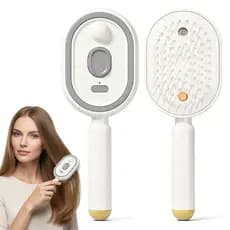 Escova de Massagem com Almofada de Ar e Spray Elétrico, Escova de Cabelo Elétrica 3 em 1 com Spray de Névoa, Escova de M