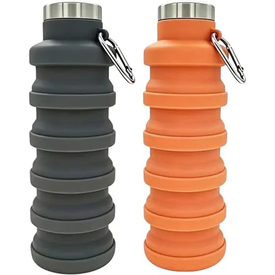 Garrafa de Água Dobrável YCT 17oz (500ml), Garrafa de Água Portátil para Viagens e Esportes, Garrafas de Água Reutilizáv