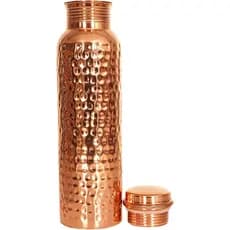 SHIFUHANDICRAFT Garrafa de água 100% de cobre puro, 34 onças, garrafa de cobre martelado, usada para beber bebidas ayurv