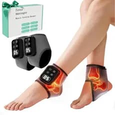 Massageador de pés para neuropatia, massageador portátil sem fio 4 em 1 para pés e tornozelos, com almofada de aquecimen