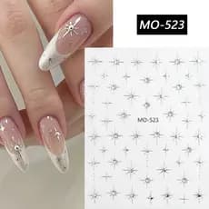 3D Strass Ouro Prata Estrela Lua Bronzeamento Adesivos De Unhas Linha Simples Design Luz Decalques Luxo Da Arte Do Prego