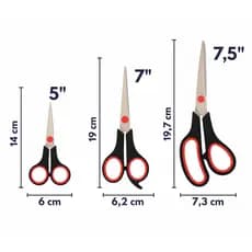 Kit 3 Tesouras Aço Inox Costura Corte Profissional Artesanato E Domestico 5" 7" 7,5"