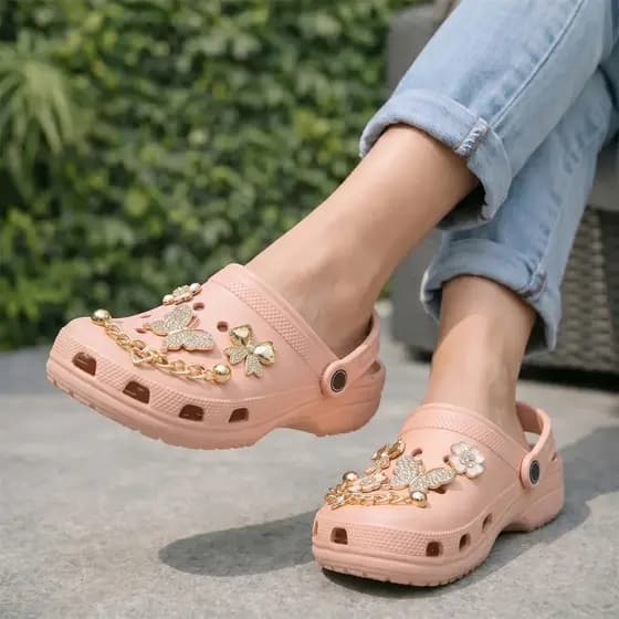 Babuche Sandália Feminina EVA Nuvem Plataforma 4cm Confortável Antiderrapante com Acessórios