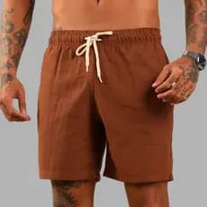Short Masculino Linho Bermuda Masculina Premium Mauricinho Colorida Casual Verão Com Bolsos
