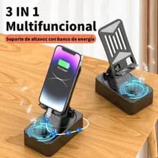Suporte para celular com buletooth tocar música alto-falante pequeno 360 ° Giratório Universal  luzes coloridas