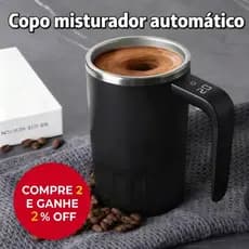 Caneca Misturadora Automática com Tampa à Prova de Derramamento e Alça com Display LED, Copo de Mistura Magnética