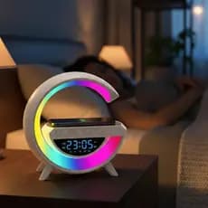 Caixa de Som Inteligente G-Speaker com Relógio Luminária LED Bluetooth Novete G3401