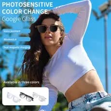 Moda transfronteiriça óculos Bluetooth óculos inteligentes óculos de sol óculos de sol luz azul mudança de cor ouvir