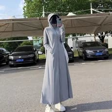 Protetor solar roupas femininas verão 2025 fio cru longo corpo inteiro fino ajuste protetor solar à beira-mar roupas blu