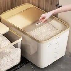 Ins vento balde de arroz doméstico selado à prova de insetos à prova de umidade 2026 novo estilo recipiente de armazenam