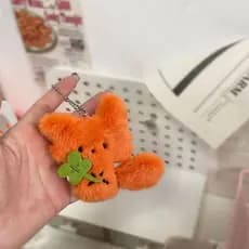 Sorte trevo raposa boneca de pelúcia chaveiro pingente cura bonito saco nicho presente