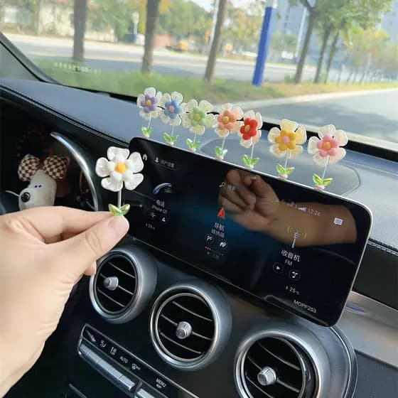 Carro criativo bonito Mini flor Hyuna ornamentos decoração do carro acessórios interiores do carro feminino tela de cont