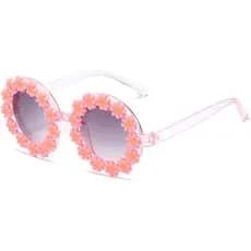 Óculos de Sol Redondos em Forma de Flor para Meninas, Óculos Fofos com Proteção UV 400 para Praia e Atividades ao Ar Liv