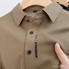 Camisa Polo Masculina de Manga Curta em Tecido Waffle de Alta Qualidade para o Verão de 2025, Camisa Polo de Seda Ge IHB