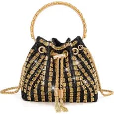 Bolsa de Noite Brilhante com Diamantes Sweetovo, Clutch para Mulheres, Bolsa com Strass, Bolsa Brilhante para Festa, Bai