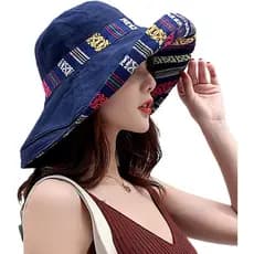 Chapéus de Sol Femininos de Aba Larga com Borda Metálica, Proteção UV para Verão, Praia, Pesca, Caminhadas, Jardim, Viag