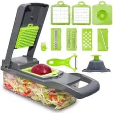 Cortador de Legumes: Cortador de Alimentos 16 em 1 - Fatiador de Cebola e Legumes, Cortador de Legumes com Recipiente, 7