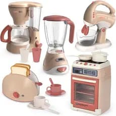 Brinquedos de Cozinha de Brincadeira, Conjunto de Eletrodomésticos de Cozinha de Brincadeira com Cafeteira, Batedeira, T