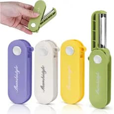 LELE LIFE 4 Peças Descascador de Legumes Dobrável para Viagens, Camping e Cozinha, Pequenos Descascadores de Batata Gira