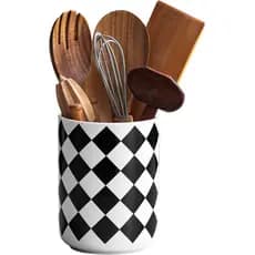 Suporte de utensílios de cozinha para bancada, 6,4 polegadas (aproximadamente 16,3 cm), suporte de utensílios de cerâmic
