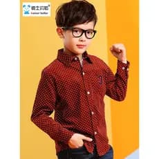 Crianças roupas infantis meninos camisas de manga comprida puro algodão crianças casuais camisas de veludo médio grande