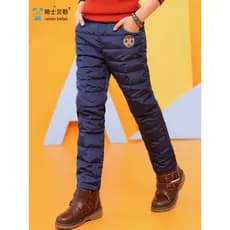 Crianças roupas infantis meninos calças para baixo engrossado inverno exterior Wear 2025 novo estilo médio grande crianç