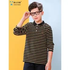 Crianças crianças roupas meninos camiseta de manga comprida listrado camisa de fundo 25 outono novo estilo crianças Casu