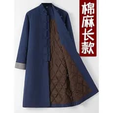 Tang terno jaqueta acolchoada estilo chinês jaqueta acolchoada de inverno masculina jaqueta de inverno estilo chinês lon