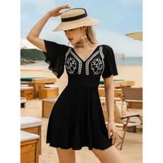 Europeu americano indústria pesada bordado Plus Size maiô feminino gordura mm de uma peça meninas capa carne novo estilo
