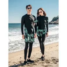 Terno de mergulho maiô masculino feminino terno de secagem rápida dividir calças de manga comprida casal medusa terno Su