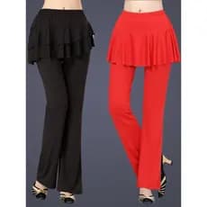 Traje de dança quadrada novo estilo culottes de dança leite seda dança culottes calças compridas mulheres primavera verã