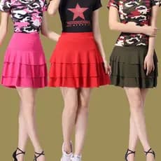 Traje de dança quadrada novo estilo saia de dança adulto dança grande balanço saia camuflagem saia curta saia de dança d