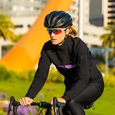 Jieku novo estilo série EVO senhoras à prova de vento quente jaqueta de lã camisa de ciclismo superior manga longa equip