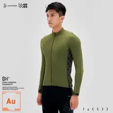 Jieku outono inverno lã de manga comprida camisa de ciclismo quente de alta elasticidade tecido importado bicicleta