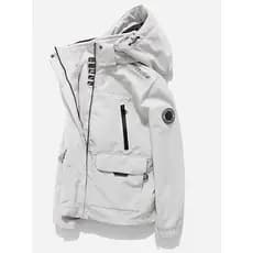 Solto Workwear jaqueta branca das mulheres dos homens três-em-um Street Wear forro de lã engrossado destacável terno de