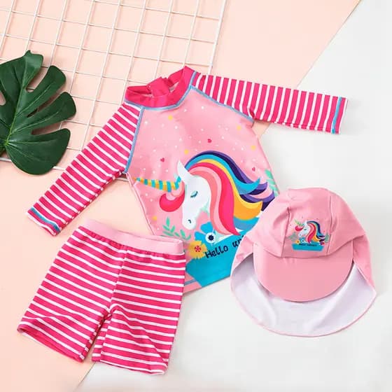 Crianças maiô Split meninas meninas roupa de banho coreano ins protetor solar de secagem rápida troncos de natação do be