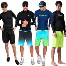 Coreano coreano terno de mergulho de secagem rápida praia Shorts troncos de natação protetor solar medusa terno dividir