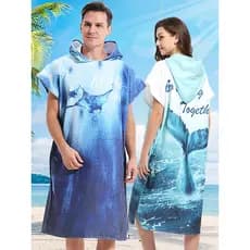 Roupão de banho toalha de banho de natação capa de secagem rápida com capuz capa de banho Wearable masculino feminino pr