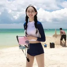 Coreano Split terno de mergulho feminino terno de mergulho medusa terno Shorts protetor solar de manga comprida mais mag