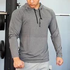 Roupas de Fitness masculinas verão ciclismo com capuz roupas de proteção solar manga longa T esportes casuais roupas de