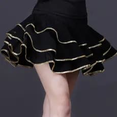 Nova dança latina saia curta de três camadas saia de renda feminino adulto dança quadrada dança Social profissional pret
