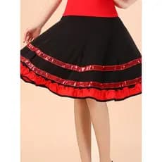 Novo estilo traje de dança grande saia balanço feminino adulto saia de dança latina dança desempenho saia quadrada dança
