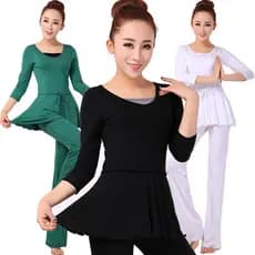 Novo estilo senhoras roupas de yoga terno tamanho grande mais roupas saia primavera verão solto dança Fitness esportes r